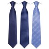 HISDERN TA3-01S Set of 3 Neckties and Pocket Squares, Luxury