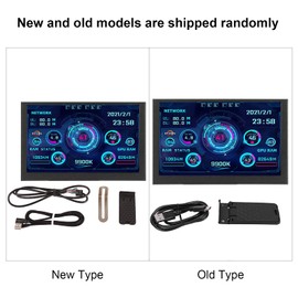 Pc Temperature Display, 5In Pc Sensor Panel Display CPU Data Monitor IPS USB Type C Temp Monitor for Aida64, Pc CPU Gpu Data Monitor, Pc Case Accessories