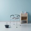 Adjustable Height Commode Chair With Removable Bucket Padded Seat Arms