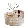 Rotating Jewelry Box with Lid Deer Antler Decoration 3 Layer