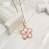 KJDYQ Mulan-Inspired Blossom of Honor Necklace Pink Enamel Flower Charm