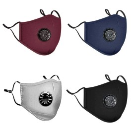 Unbranded Reusable Mask Cotton Mask Face MASKS PM2.5 Respirator Cover Anti-Fog Cover NEW - 3 Black Masks + 12 Filters