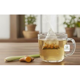 SIPS BOTANICA Darjeeling Green Tea Bags with Turmeric and Lemongrass | 60 Teabags Packed in 2 Tins | Premium Quality Full Leaf Green Tea | Plant-Based, Biodegradable Pyramid Tea Bags