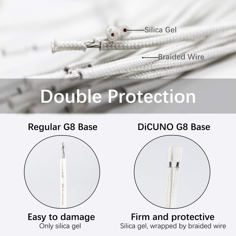 DiCUNO G8 Base Wire Connector Socket, G8 LED Light Bulb