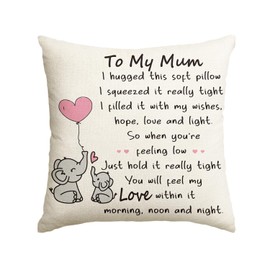 Artoid Mode Mum Gifts From Daughter Son Mom Mother Mama Cushion Cover, 45x45 cm Decorative Mother's Day Birthday Throw Pillow Cover Case Decor