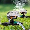 Reallnaive 3 Pcs Adjustable Oscillating Sprinkler 4 Way ABS Lawn