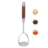 Brigii Potato Masher with Non-Slip Wooden Handle, Dual Arc for