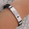 KunBead Mens Religious Cross Silicone Bracelet for Women Engraved Inspirational