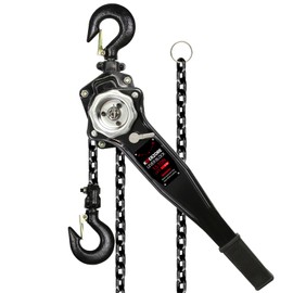 KOERZORE Manual Lever Chain Hoist 1-1/2 Ton 3300 Lbs 10ft Lift, G80 Galvanized Carbon Steel Come Along - Compact for Garage, Factory, Warehouse Heavy-Duty Lifting & Pulling