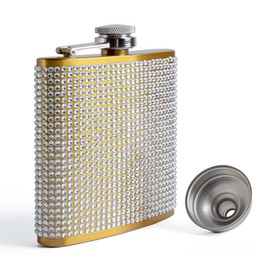 SPDYCESS Diamond Hip Flask 6oz Portable Flask with Funnel for Women Stainless Steel Flask for Alcohol for Ladies Party Wedding Camping