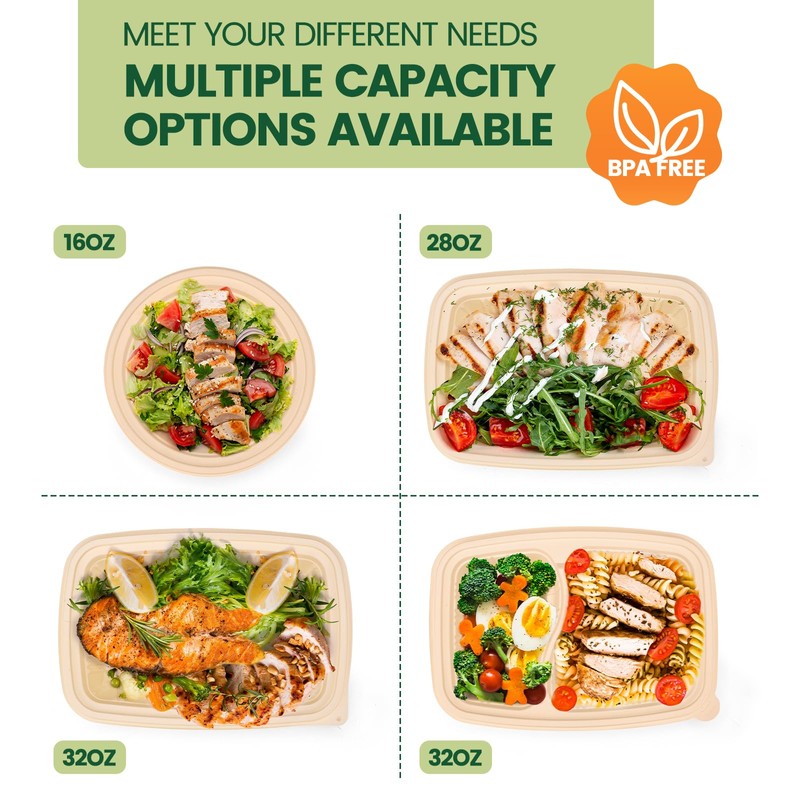 100 Piece (50 Pack) Meal Prep Containers Reusable - 2