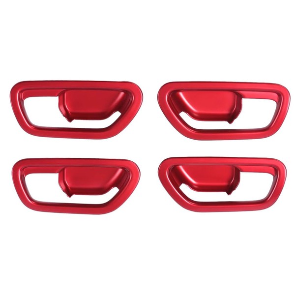 BOYOUS 4PCS ABS Red Style Inner Door Handle Trim Cover