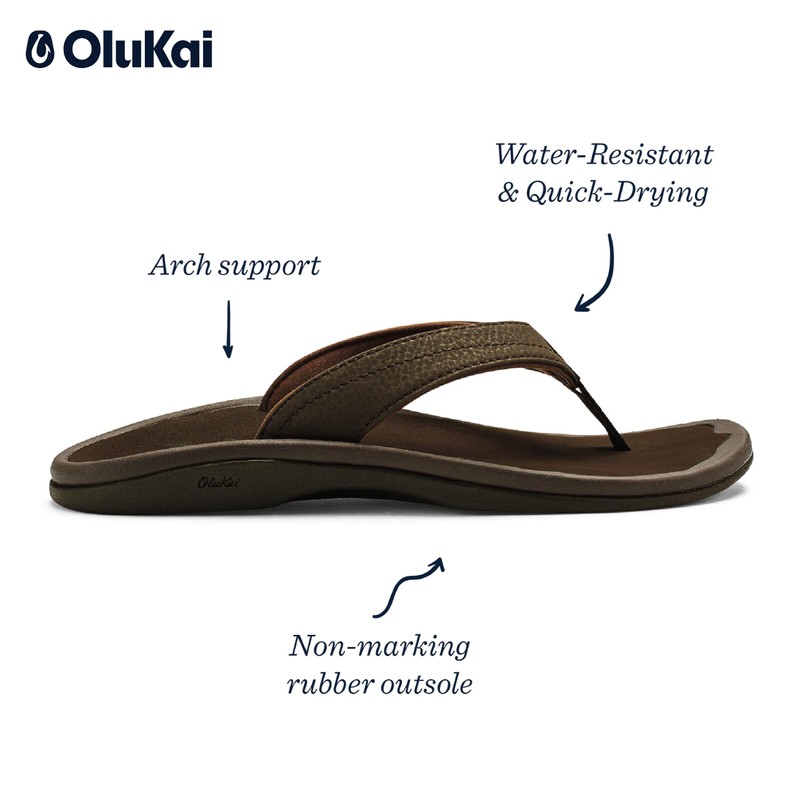 OLUKAI Women's Ohana Sandal, Dark Java Dark Java, 9