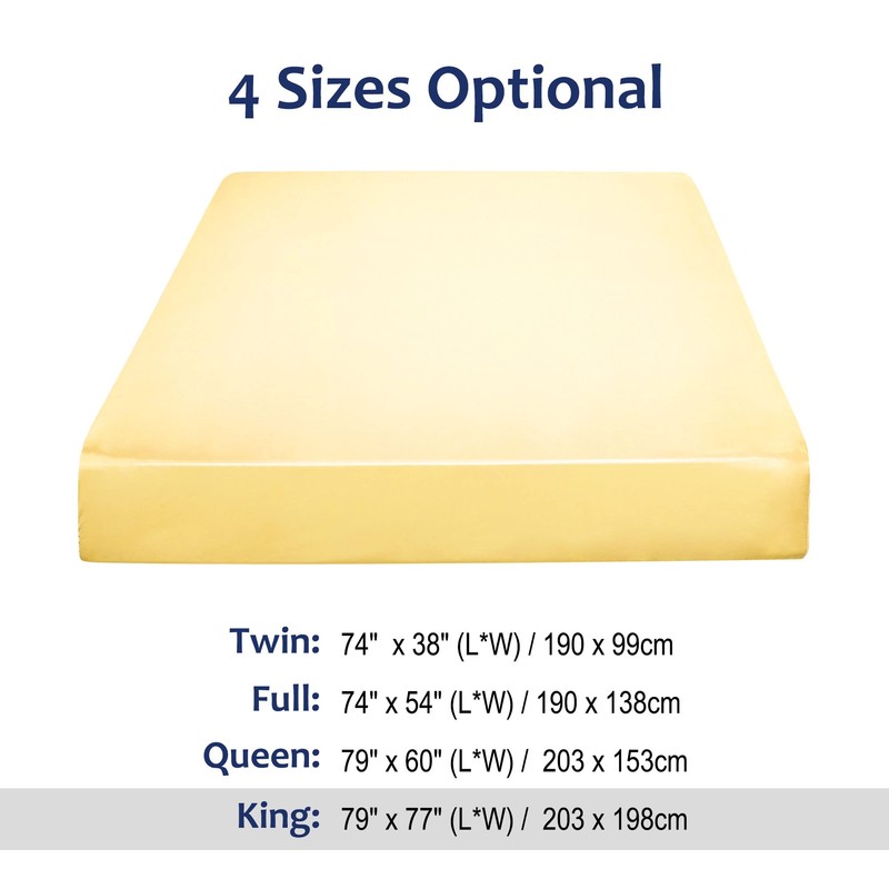 sourcing map Satin Fitted Sheet, Solid Silky 12" Deep Pocket