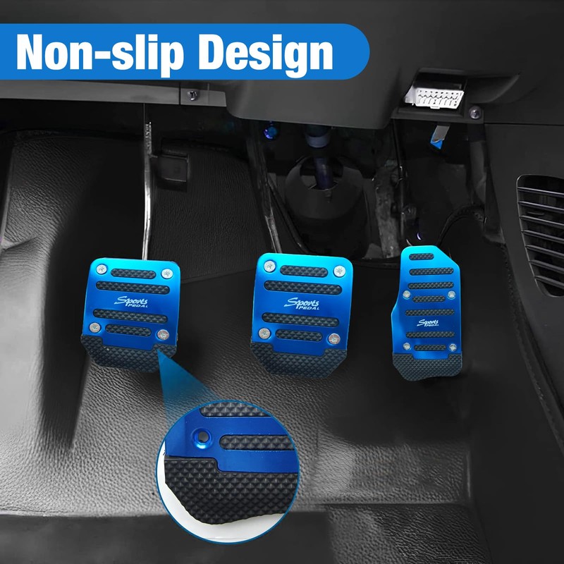 Flygun Pack-3 Car Non-Slip Pedal Pads Set, Accelerator Pedal Covers,