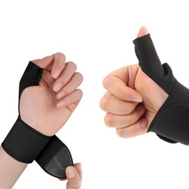 Daumenbandage Rechts & Links, 1 Paar Daumen Handbandage, Atmungsaktive Karpaltunnel Stützhandschuhe, Handgelenkstütze Schien für Hand und Handgelenkschäden – Schwarz