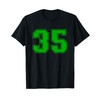 Number #35 Green Sports Team Varsity Number T-Shirt
