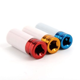 TOTMOX 1PC Mutli-color Wheel Nut Socket 1/2" Sq Drive Deep Impact Thin Wall 17/19/21mm