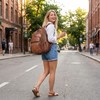 Bluome Work Backpack for Women Men, Laptop Vegan Leather Backpack