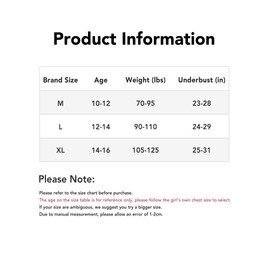 SALIA GIRL Seamless Training Bras for Girls 10-12, Racerback Teen Bra Soft Light Sports Bra 12-16 with Fixed Padding,Medium