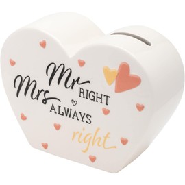 Money Box Heart Figurine Money Box Made of Stoneware