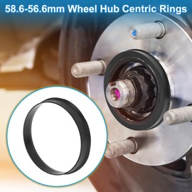 A ABSOPRO Car Wheel Hub Centric Rings Durable OD 58.6mm to ID 56.6mm Wheels Center Shaft Shock Absorbing Hubrings Polycarbonate Black 4 Pcs