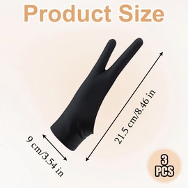 ZGIOPGEIN 3 Pcs Artist Glove High-Elastic Drawing Glove Anti-Fouling Two Finger Gloves Left or Right Handed Gloves for Art Creation Graphics Drawing Tablet Pad