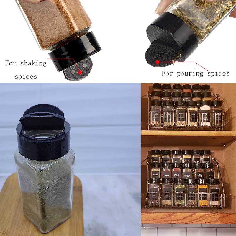Tiaiidi 24 Pack 3.5 oz Square Plastic Spice Jars,Seasoning Containers