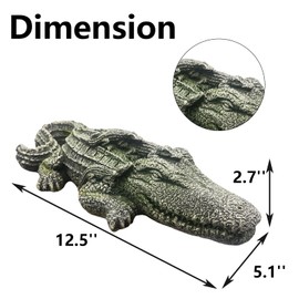 Realistic Resin Crocodile Garden Statue - Decorative Alligator Ornament for Pondside, Aquarium Landscaping & Outdoor Yard Decor, Weatherproof Wildlife Sculpture for Fish Tanks and Home Accessories