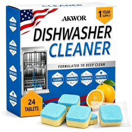 Enzyme Dishwasher Cleaner Tablets Ultra, 24 Count - Remover Odor