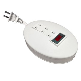 Electriduct 3 Outlet 5 Foot Hidden Power Extension Cord Reel - White