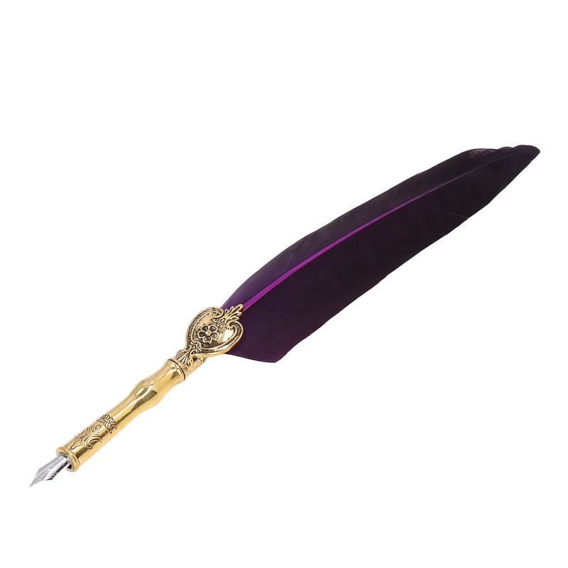 Feather Pen Exquisite Vintage Elegant Stainless Steel Smoothly Writing Wear
