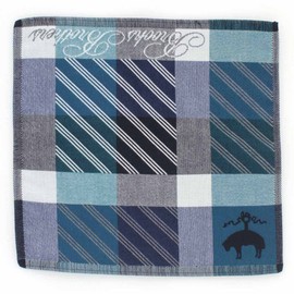 Brooks Brothers 125468-0001-01 Men's Handkerchief (Blue) Can Wipe Glasses and LCD Screen (Blue) [Microfiber] Business Men's Handkerchief, 9.4 inches (24 cm), blue