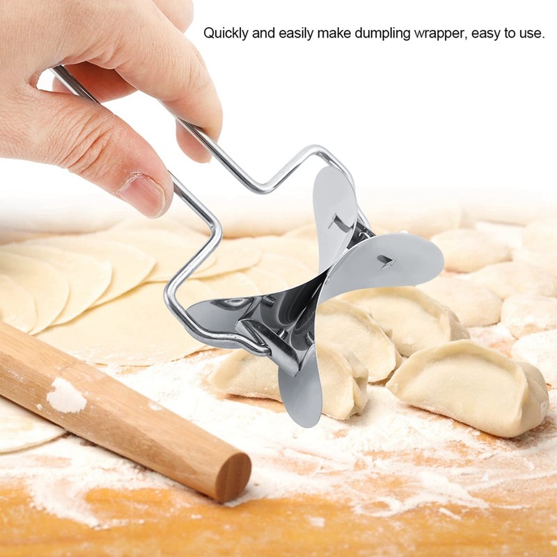 Stainless Steel Dumpling Wrapper Dough Cutter,Circle Dough Blade Roller Ravioli
