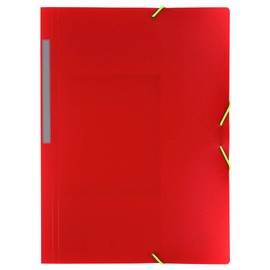 grafoplas – Folder poliplas Translucido with Closure with Elastic and 3 Flaps – Red -