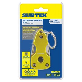 Surtek 120528 Pinza multiherramienta 6 en 1 tipo llavero
