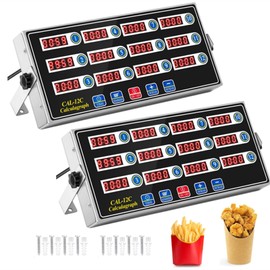 Relaxweex 2 Pcs 12 Channel Digital Kitchen Timers Commercial Kitchen Timers for Cooking Large Digital Restaurant Loud Alarm Cooking Reminder for Food