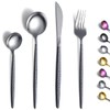 Kyraton Cutlery Set 24 Pieces with Moon Surface Black Handle