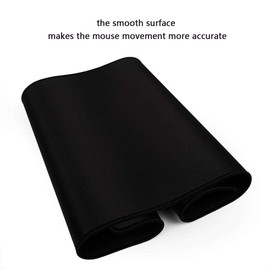 Alfombrilla de ratón grande para juegos extendida con base de goma antideslizante, Alfombrilla de escritorio teclado con borde cosido para computadora portátil ordenador de sobremesa jugador de PC oficina y hogar color negro (70 x 30 cm)