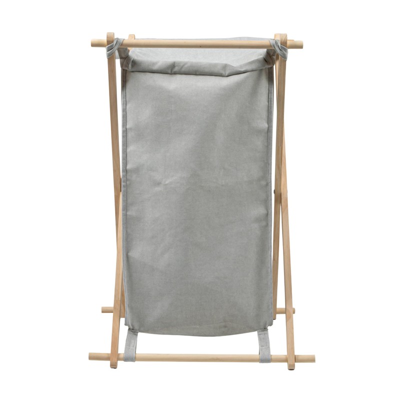 Household Essentials X-Frame Wood Laundry Hamper, Folding Wood Frame with