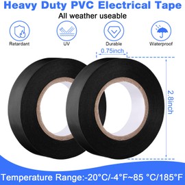 Qilery 60 Pack Electrical Tape Waterproof 3/4 in x 65 ft Electric Tape and Wire Tape for Any Weather Under 600V Home Outdoor Electric Insulating Wire Wrapping (Multi Colors)