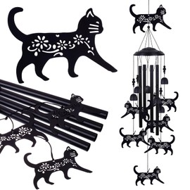 Cats Wind Chimes for Home, Patio, Backyard Indoor Cat Decor, Garden Wind Catcher, Blessing Wind Chime, Memorial Gifts, Outside Large Wind Bell Decoration, Festival Gifts for Mom/Grandma/Neighbor/Woman