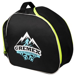 GREMEX Ski Boot Bag with Helmet - Waterproof Ski Boot Bag with Helmet Compartment - Bag for Ski Boots and Helmet - Titanium Stitching Ski Boot Backpack with Helmet Compartment - Durable Bag Ski Boots