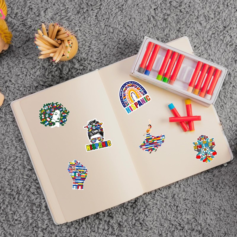 1000 Pcs Hispanic Heritage Month Stickers, 2 Rolls with 16
