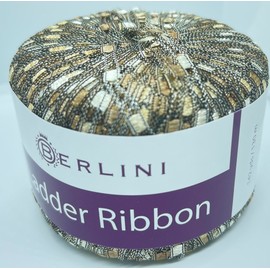 Berlini Ladder Ribbon Yarn - 50 Grams (1.75 Ounces), 142 Yards - #152 Sandstone - Beige, Tan, Cream