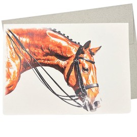 Elegant Dressage Horse Greeting Card (7X5 Inches and Blank Inside for All Occasions) Dressage Pony and Horses themed notecard for equine lovers coaches, trainers and riders - 292