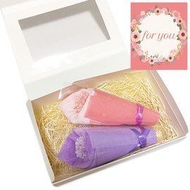 Bouquet Towel, Imabari Towel, Towel Gift, Birthday Gift, Handkerchief Towel, Set of 2 (Pink/Purple (Plain))