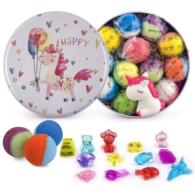 Bath Bombs for Kids 12Pcs Bath Bombs with Surprise Crystal