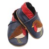 Dotty Fish Soft Leather Infant Shoes Unisex pre-Walkers. Red Robin