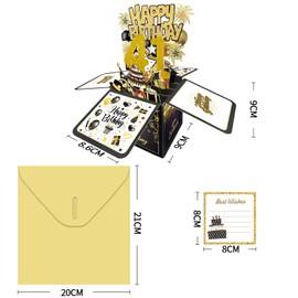 Joycard 41st Birthday Card, 41st Birthday Decorations for Women Men, Happy Birthday 3D Cards for 41 Year Old Her Him, Birthday Gifts Box for Wife Husband